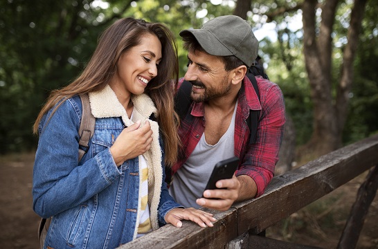Travelers taking a break